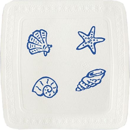 SPIRELLA bad anti-slipmat CONCHA - MARINE / WIT - PVC SOFT - 55 x 55 cm