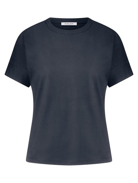 Shirt ronde hals Van Peter Hahn blauw
