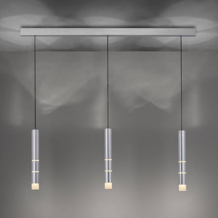 LED hanglamp PURE Vega, drie cilinders, aluminium