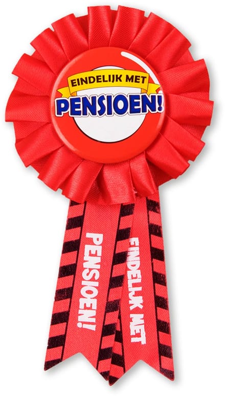 BTH - Rosette - Pensioen - Versiering - Feest Artikelen - Rozet - Feest - Versiering - Verkeersbord - Button