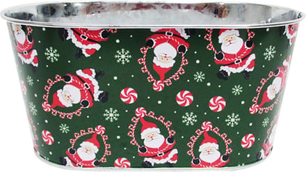 Dekoratief | Bakje ovaal 'Spinning Santa', metaal, 20x12x9cm | A245782
