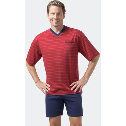 Rode heren shortama met strepen Hajo - Rood - Maat - 58