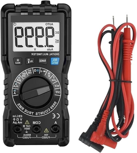 Digitale Multimeter - Spanning Stroom Tester - Elektrische Metingen - Automatisch Bereik - 600V 10A - Zwart