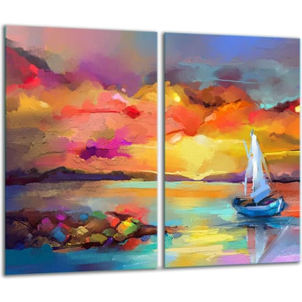 TMK ArtDeko - Snijplank Glas - 2x 30x52 cm - Inductie Geschikt - Hartglas