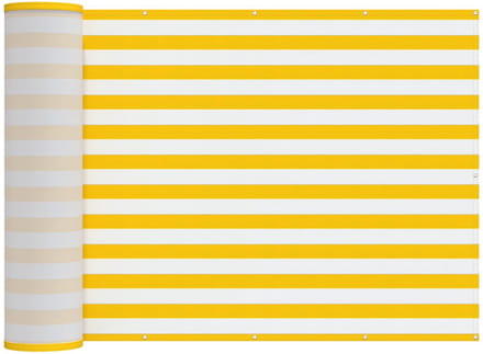 vidaXL - Balkon - Privacy - Scherm - 200 - x - 400 - cm - Polyester - Geel - en - Wit