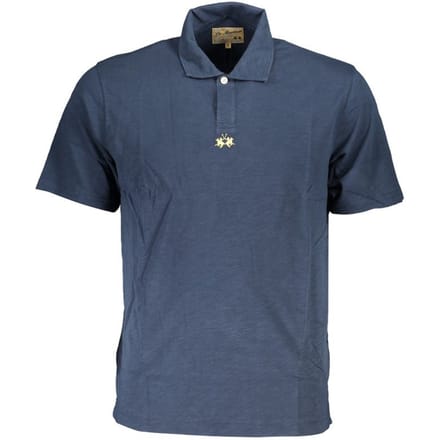 La Martina Blauw Katoenen Heren Poloshirt