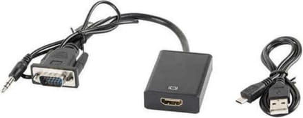 Lanberg Vga Audio Naar Hdmi-Adapter 0,2M Met Visueel Geluid