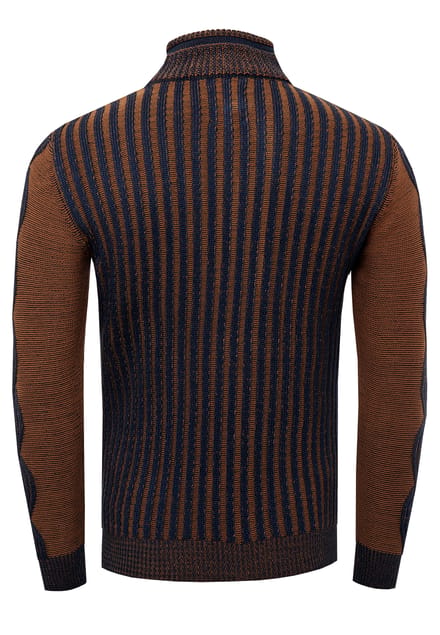 Trui met 1/2 rits in contrasterend design