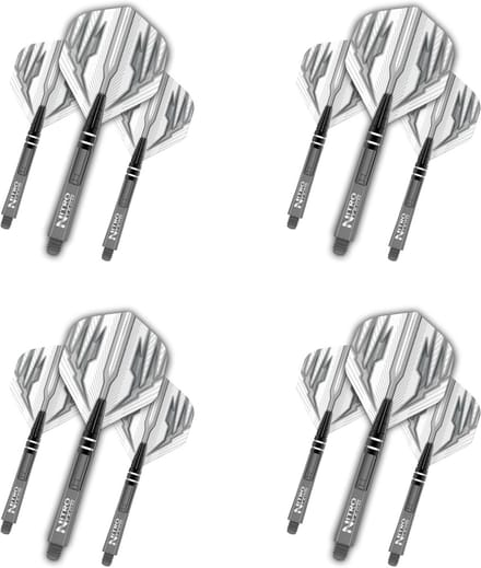 Dart Vluchten en Stelen Set - 4 Sets Standaard Flights en Medium Nitrotech Stelen