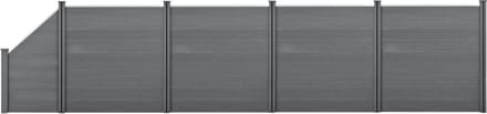 HKC Schuttingpanelen set vierkant/schuin 183x799cm grijs
