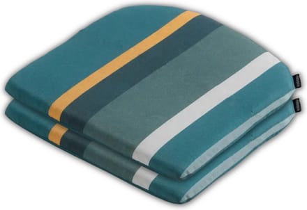 Madison - Zitkussen - Universeel - 2 stk. - 46x48 cm - Stripe Green - Stapelstoel - Groen