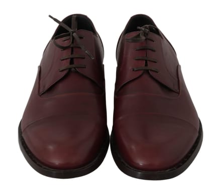 Dolce & Gabbana Rode Bordeaux Leren Derby Formele Schoenen