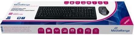 MediaRange Wireless keyboard and mouse combo set, QWERTY (UK), black/grey