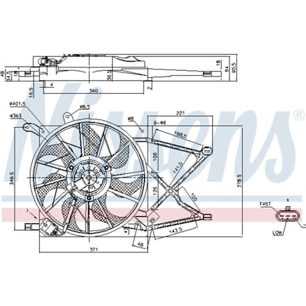 Koelventilatorwiel, motorkoeling NISSENS 85154