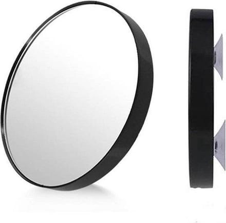 Jumada - Make-up Spiegel – Luxe Spiegel – Vergroot Spiegel – 10x Vergroot – Zuignappen – Rond – Zwart - diameter: 9cm