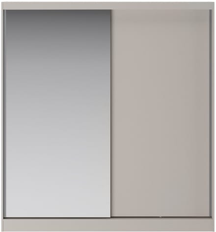 Vente-unique Kledingkast met 2 schuifdeuren en spiegel - B200 cm - Beige - OCHIRA