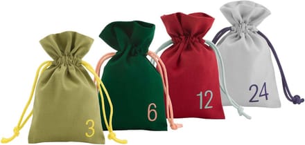 Remember - Adventkalender Zakken Set van 24 Stuks Assorti - Katoen - Multicolor -