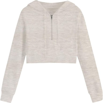 Miso Effen cropped hoodie voor dames (Havermout)