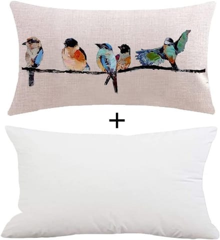 Decoratieve Sierkussenhoes met Grappige Campingtekst en Natuurprint