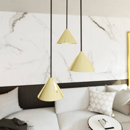 EMIBIG LIGHTING Hanglamp Elit, 3-lamps, Ø 20 cm, zwart/goud, metaal