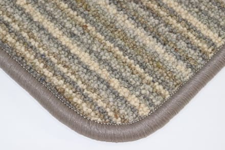 Uniek gestreept - wollen - Vloerkleed - Mat grijs - ecru bruin - 70x90cm
