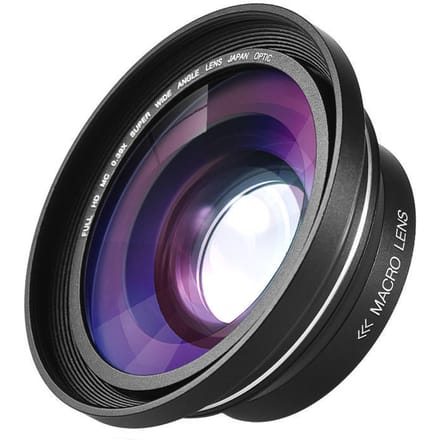Objectif Macro grand Angle Full HD 30mm 37mm 0,39x pour caméscope vidéo numérique Ordro black