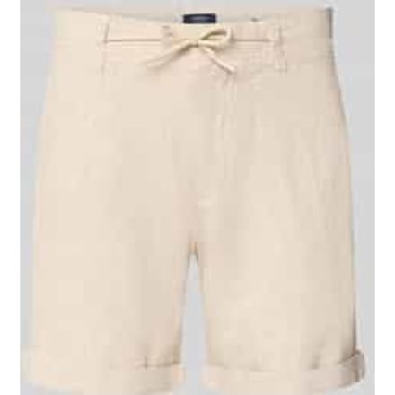 Linenshorts met strikceintuur en achterzakken