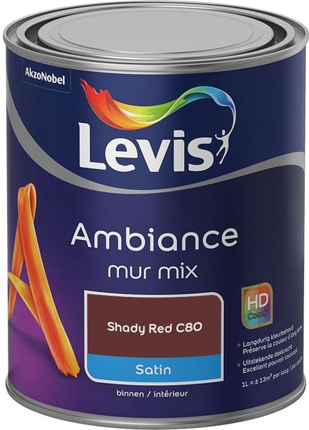 Levis - Ambiance Mur Satin Mix - Shady Red C80 - Mengverf - 1 L