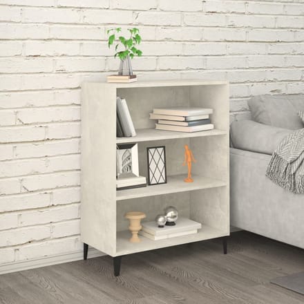 vidaXL - Dressoir - 69,5x32,5x90 - cm - bewerkt - hout - betongrijs