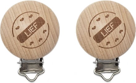 Durable 2 x houten speenkoordclip 30mm LIEF