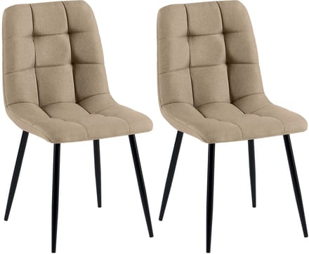 CLP Tilde Set van 2 eetkamerstoelen - Zonder armleuning - Industrieel - Stof/taupe