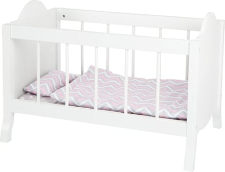 Small Foot Poppenbed Met Beddengoed Junior 50 X 30 Cm Hout Wit