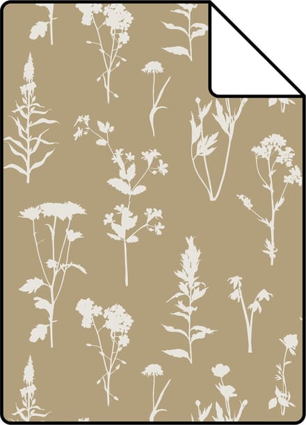 Proefstaal ESTAhome behang veldbloemen beige - 26.5 x 21 cm - 139483-S