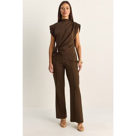 Hoge Taille Flared Leg Co-ord Set