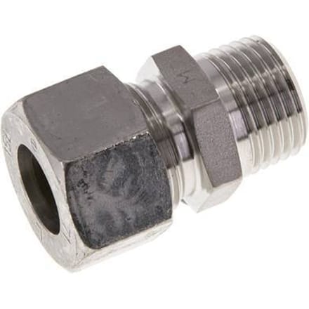 15L & R1/2'' RVS Rechte Snijringkoppeling Buitendraad 315bar ISO 8434-1