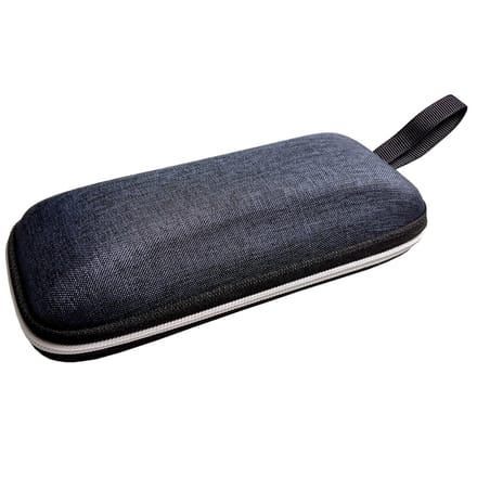 Fako Bijoux® - Brillenkoker - Hard Case - Met Rits - Canvas - Navy Blauw