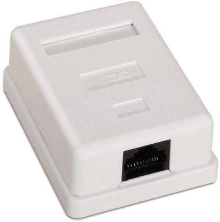 Oppervlak Rozet - RJ45 Aansluiting - Netwerk Installatie - Cat.6 UTP - 1 Stopcontact - Wit