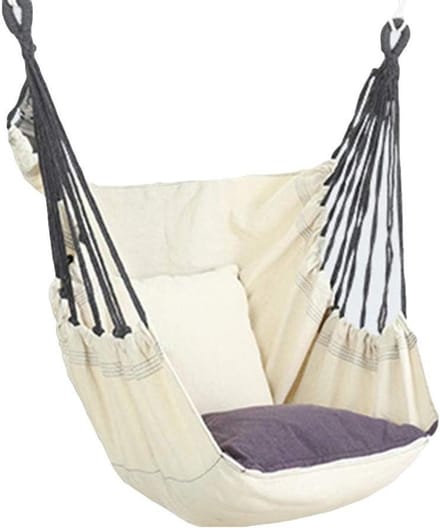 Hangstoel - Schommelstoel - Buiten Ontspannen - Gedempte Zitting - 130x100cm - Wit