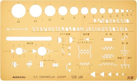 Tekenhulp Liniaal - Sjabloon Liniaal - Precisie Tekenen - Elektrisch Ontwerp - 1-8 - Transparant