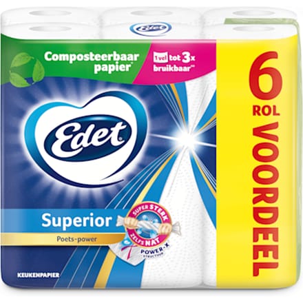 Edet Keukenpapier - Superior - Voordeelpak - 6 stuks