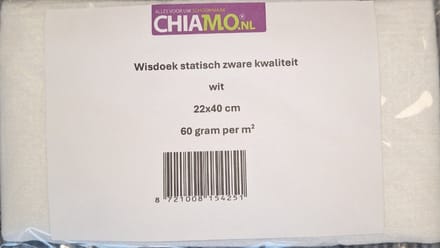 Statische stofwisdoek zware kwaliteit ChiaMo.nl wit 22 × 40 cm – 10 stuks