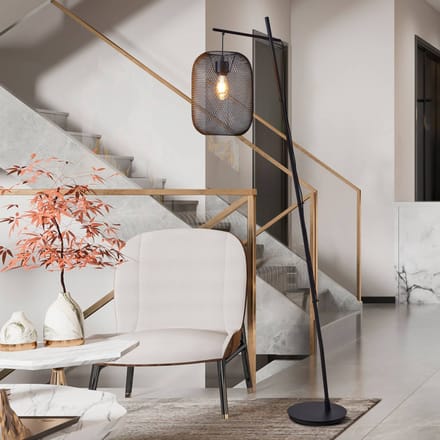 EGLO Wrington vloerlamp, hoogte 194 cm, zwart, staal