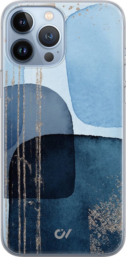 Hoesje geschikt voor Apple iPhone 13 Pro Max - Blue Abstract Shapes - - Blauw - Apple - Casevibes