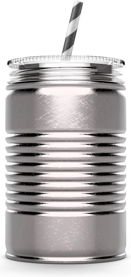 Asobu - Mason Jar I can - 540 ml - Zilverkleurig