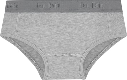 Ten Cate Basics organic cotton stretch hipster grey melange 2 pack voor Meisjes | Maat 110/116