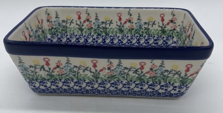 Bunzlau keramiek cakevorm gekleurde wilde bloemen