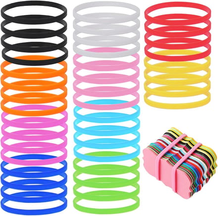40 Stuks Kleurvolle Elastieken - Duurzame Silicone Rubber Bands voor Bundelen en Creatieve Projecten