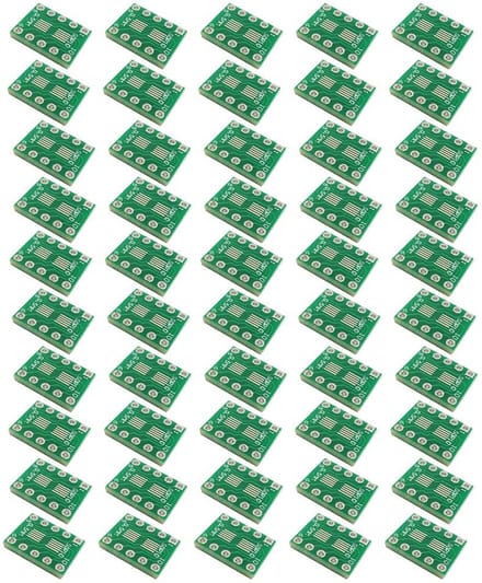 50x SMD Adapterprintplaat SOT23/MSOP10 naar DIP10 - Universele SMD Conversie PCB FR4