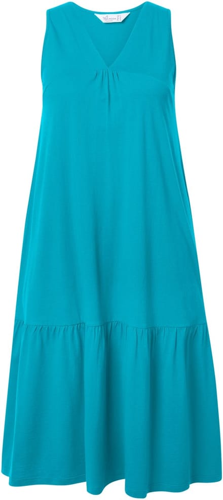 MIAMODA - Dames - Midi-jurk A-lijn cupromix-jersey zoomvolant - Jade - Maat 50