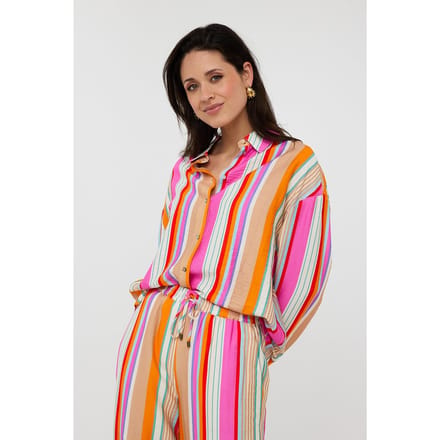 EsQualo Blouse Oversized Striped Print Größe: 36 | Business hemden Outlet | Damen
